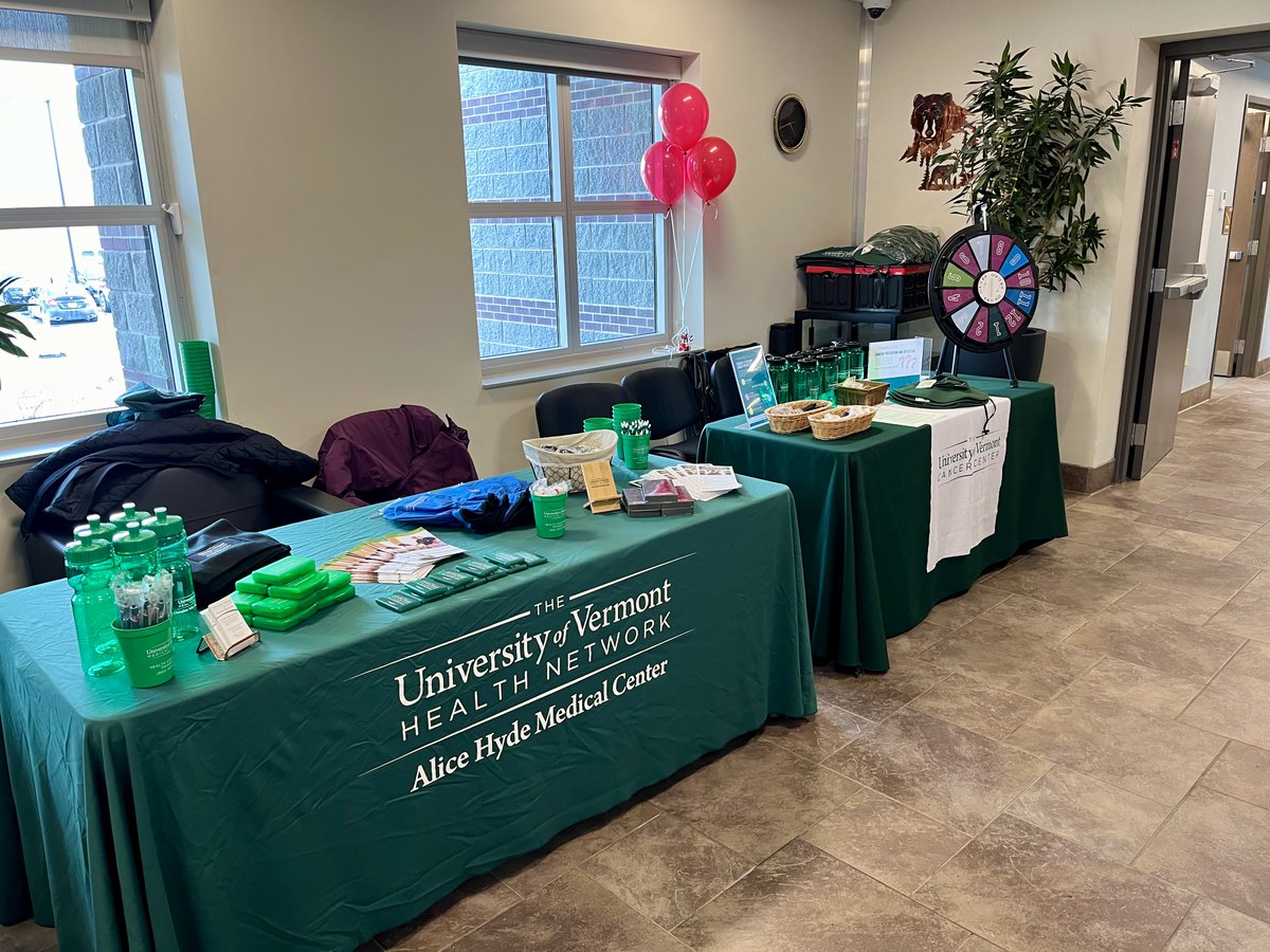 Today we are with @UVMHealth_AHMC at the Saint Regis Mohawk Tribe winter health fair talking about cancer screening guidelines and cancer prevention. @srm_tribe #healthfair #CancerPrevention