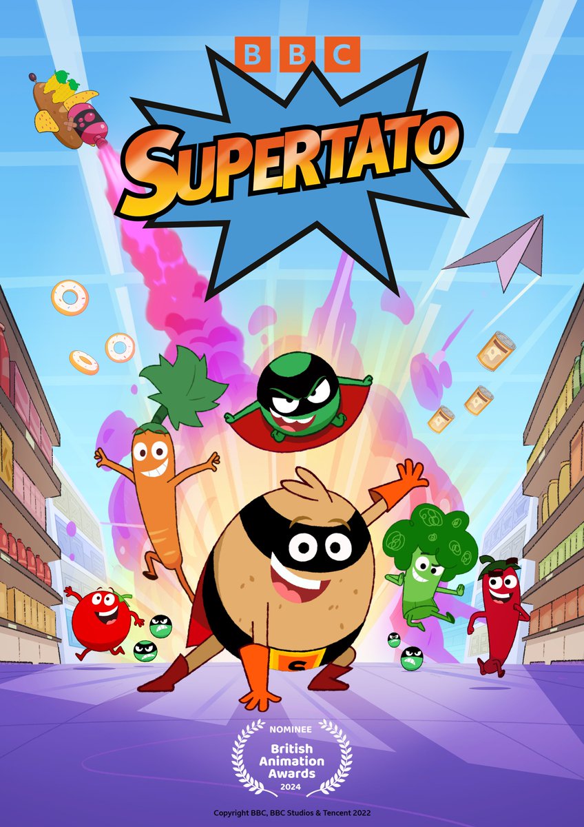 We are delighted to see that Supertato has been nominated for the British Animation Awards ‘Children’s Choice’ award! 🏆

A special shoutout also goes to our sister studio <a href="/blue_zoo/">Blue Zoo Animation Studio</a> for a further 6 nominations - what an achievement!

A huge congratulations to all the nominees💫