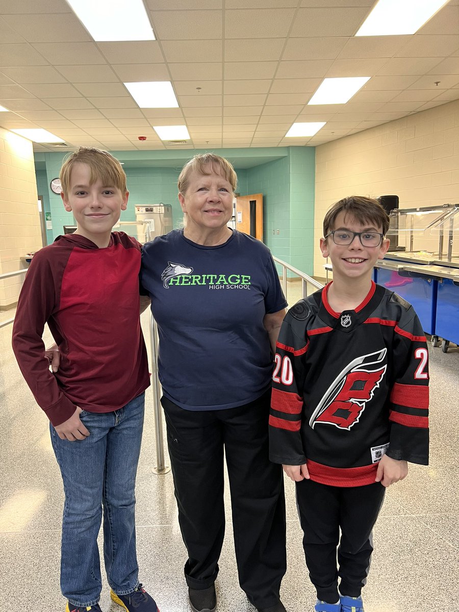 My boys got to see Mrs. Sue and Mrs. P this morning. These ladies worked with them when WCPSS opened the building for staff but not students during Covid. When staff had childcare challenges, we were lucky to have them to supervise/support emergency remote learning! <a href="/HHS_Huskies/">Heritage High School</a>