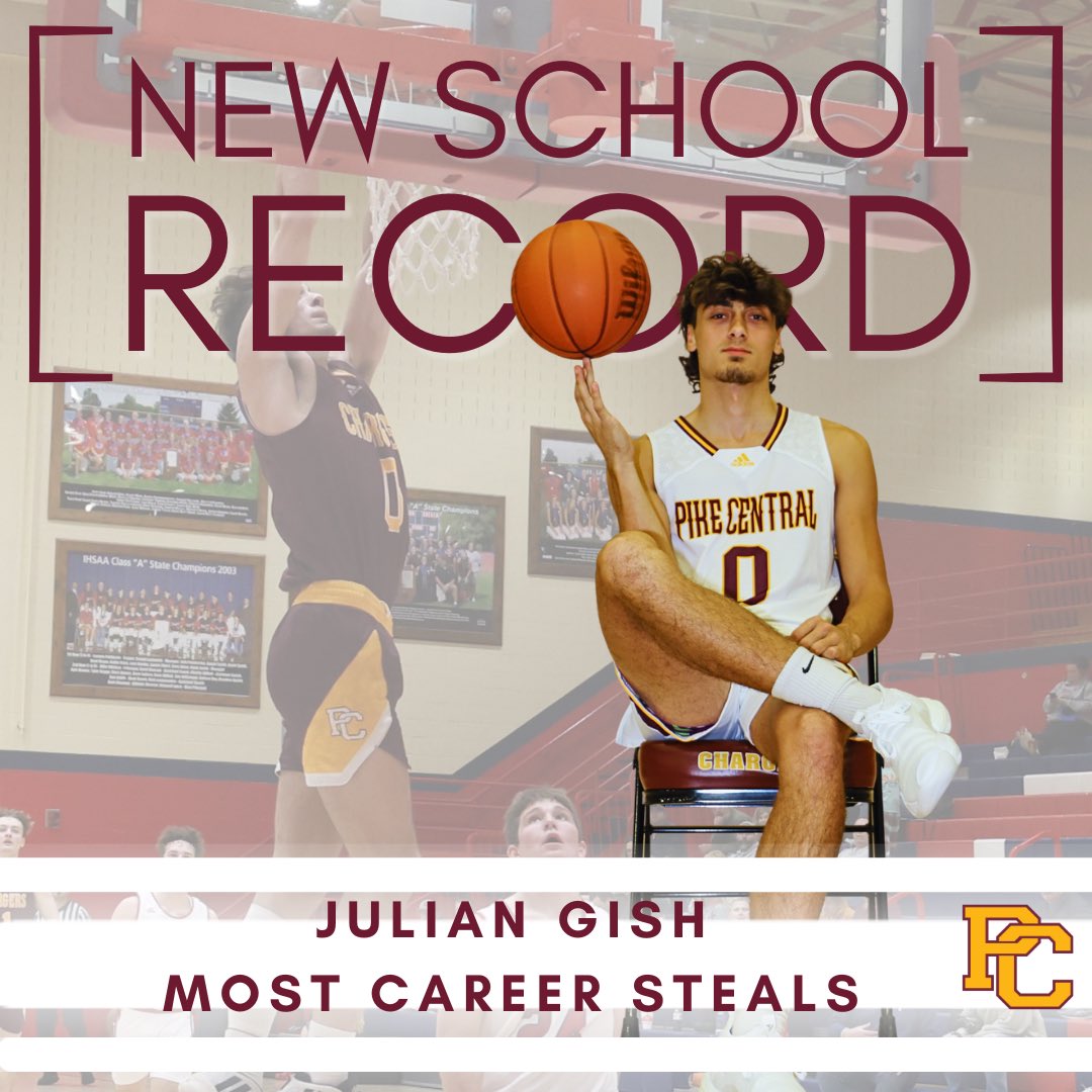 Congrats to Julian Gish on breaking the career steals record. He is currently at 188 and counting!!