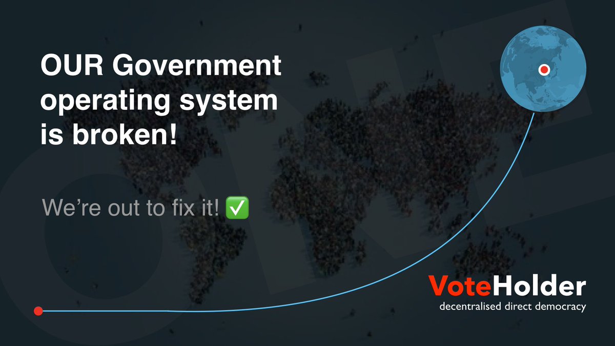 voteholder's tweet image. To whoever is in charge… 

a courtesy message we are on our way, to help you fix the way you organise your people.

All eight billion of them, all on a single app. ✅

…the future was always going to be ours, no matter what distractions you throw.

#love &amp;amp; #light ❤️☀️