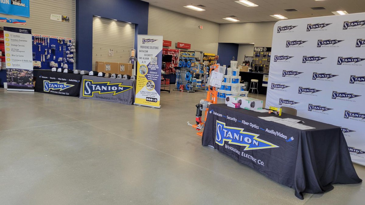StanionElectric's tweet image. Setup and ready to go for Day 2 of our Stanion Datacom Trade Show and we are thrilled to welcome you to our Kansas City Branch!  #StanionDatacom #TradeShow  #CuttingEdgeTechnology #FreeLunch #IndustryExperts #FiberOptics #AudioVideo #SecuritySolutions