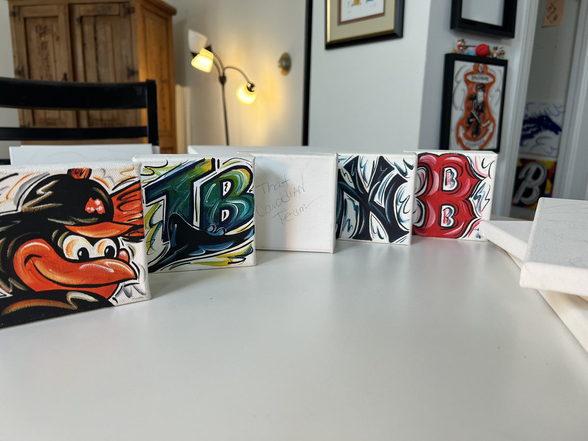 7thGypsy's tweet photo. Thinking about AL East standings art.
Keep the same or paint new ones?
AND, should #ThatCanadianTeam🇨🇦 actually be painted this year?
😁⚾️👩🏻🎨 #Birdland https://t.co/rL5CH4i2ex