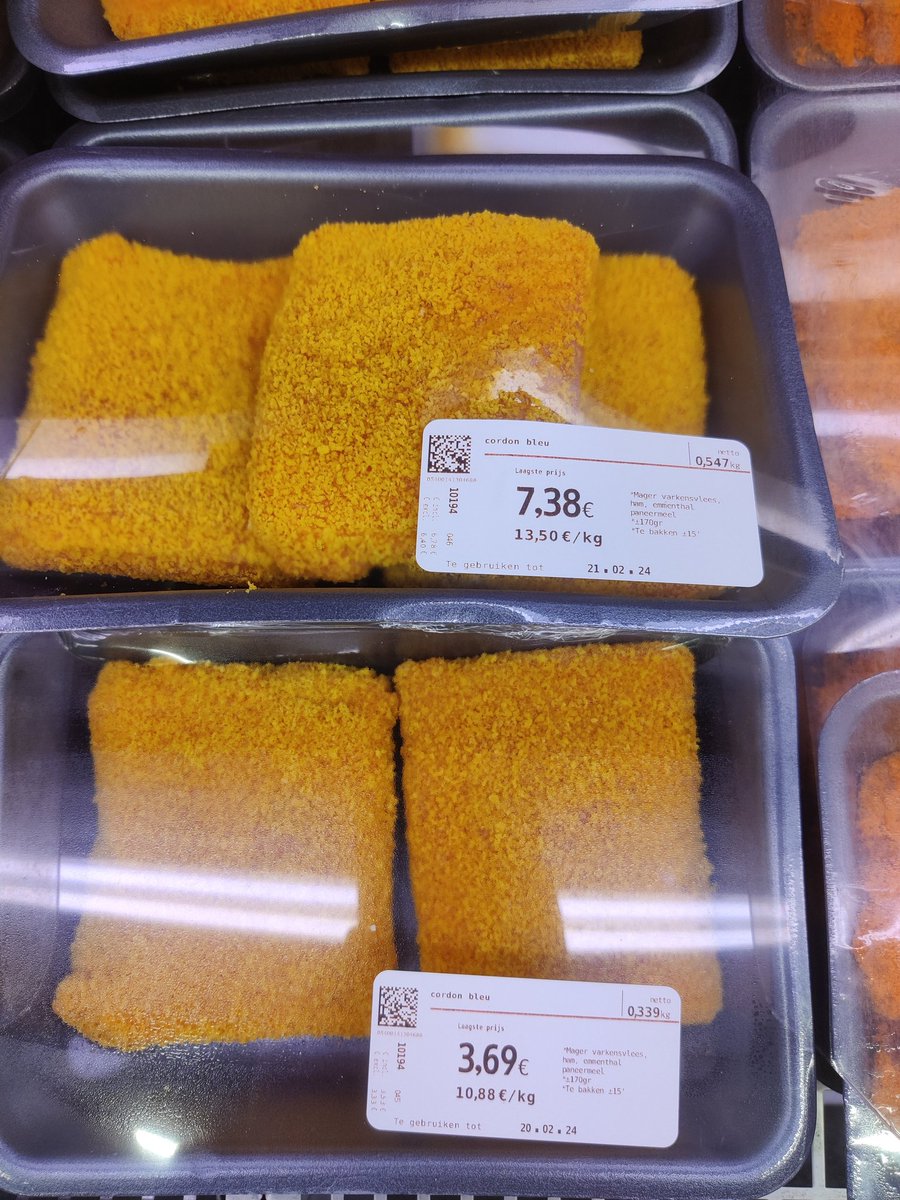 Zin in een cordon bleuke van bij de <a href="/colruyt/">Colruyt (NL/FR)</a> mannekes? Dasekerda, mor check dan wel ff iest prijs/kilo 😜 #nimèmijey