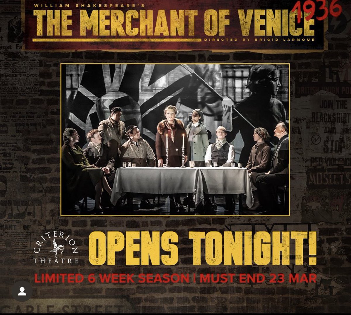 We open tonight <a href="/CriTheatre/">Criterion Theatre</a> and it's SOLD OUT - ( tickets still available for rest or run but get booking ) ⭐️⭐️⭐️⭐️⭐️