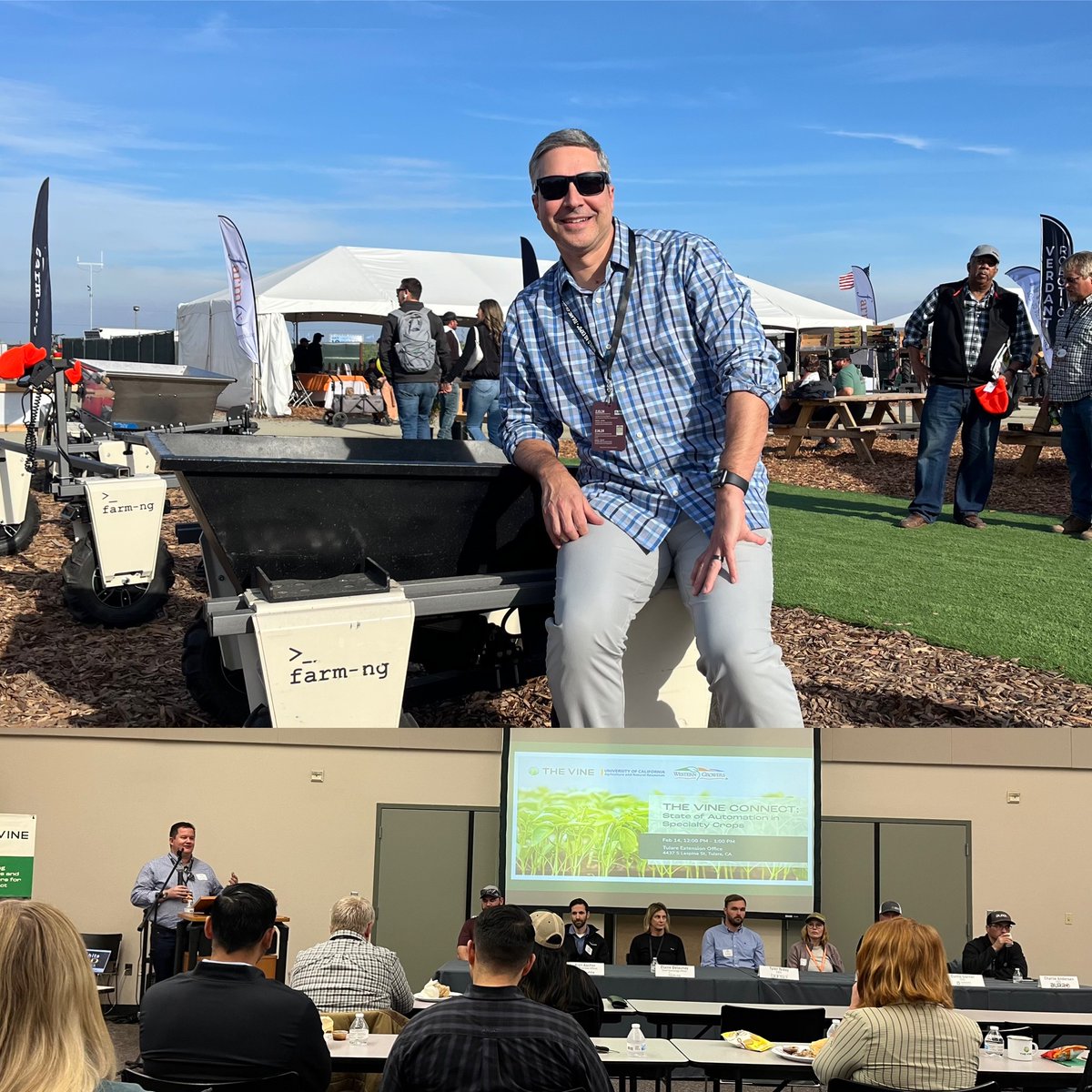 As a 1st time visitor at Tulare World Ag Expo, I was impressed! There were some really innovative #agtech #startups showing off products and telling interesting stories at the VINE Connect lunch panel.

Thanks <a href="/farm_ng_inc/">farm-ng</a> for letting me drive the Amiga and <a href="/ucanr/">Ag&Natural Resources</a> for the invite.