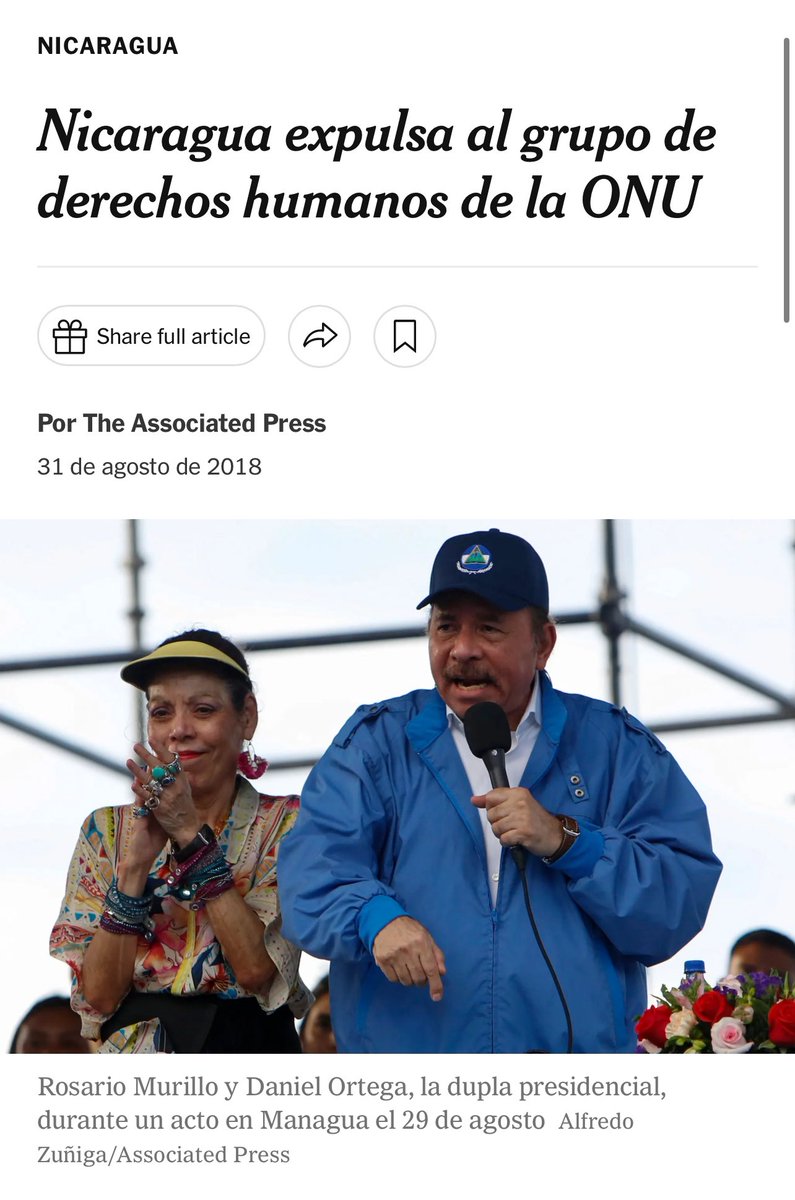 Están siguiendo el mismo guión. En agosto de 2018, Ortega expulsó de Nicaragua, al representante de la Oficina del Alto Comisionado de las Naciones Unidas para los Derechos Humanos (OACNUDH) y a su grupo de trabajo.