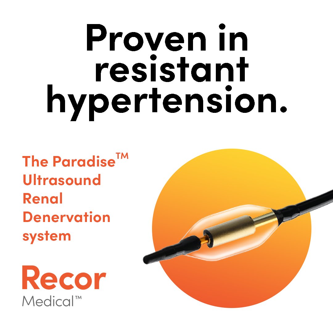 RecorMedical's tweet photo. The Paradise Ultrasound Renal Denervation system is the only RDN technology to meet its primary efficacy endpoint in resistant hypertension.
See our Clinical Evidence: https://t.co/sw3SMhwQ0w
#hypertension #uRDNRecor #renaldenervation https://t.co/hno5JPeMND
