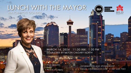 We are sponsoring the upcoming BILD Calgary Region Lunch with the Mayor on Thursday, March 14, 2024, from 11:30 AM – 1:30 PM at the Hilton Calgary North. Secure your tickets by March 6th at: bildcr.com/buildingblocks… 
#BILDCalgary #LunchwiththeMayor #CommunityEngagement 🏙️🍽️