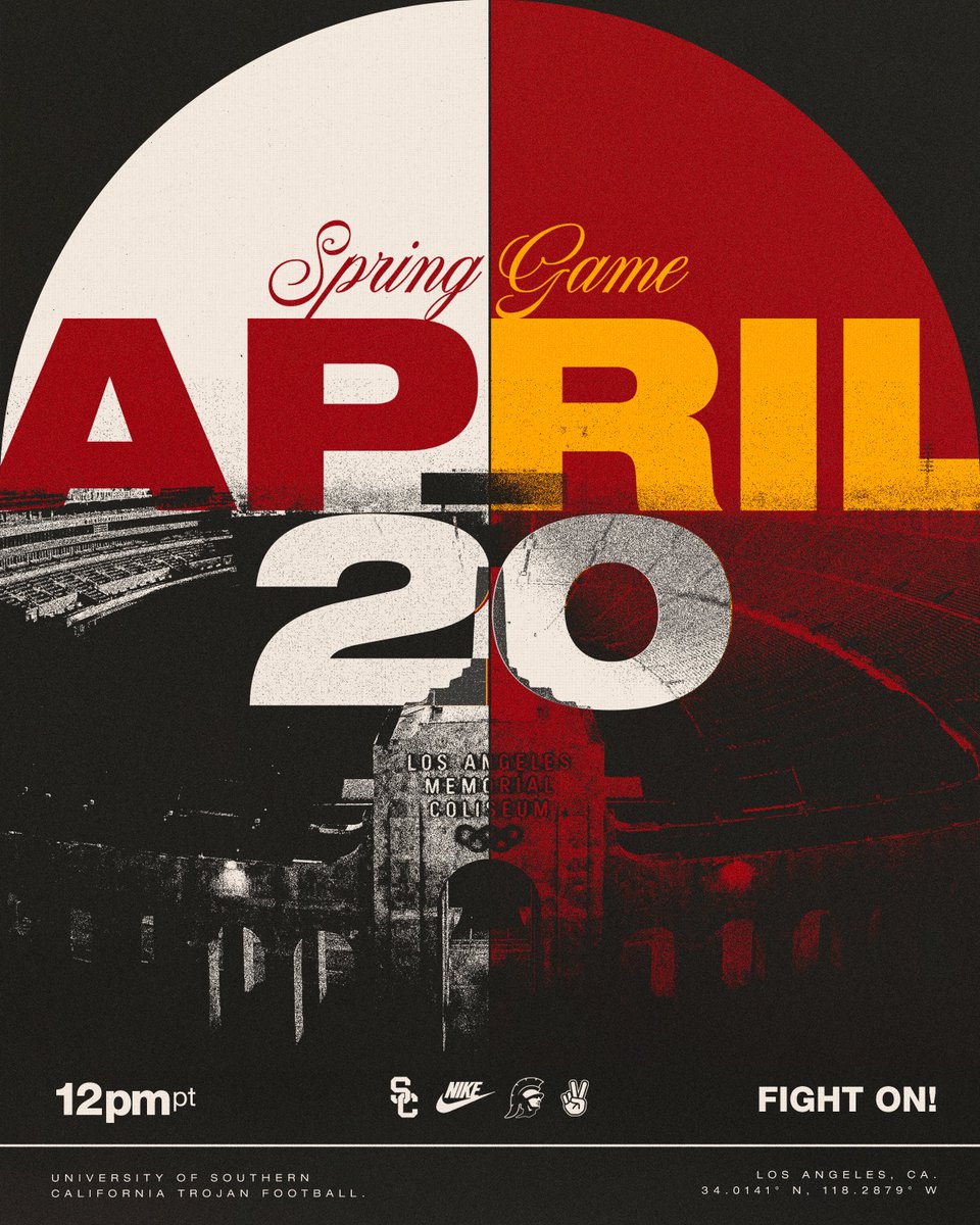 wyd on 4/20? 🤔✌️ 🏈 Spring Game 😶‍🌫️ Saturday 4/20 ⌚️ 12:00 PT 🏟️ @lacoliseum 🎟️ general ticket info coming soon! Season Tickets: usctrojans.com/tickets