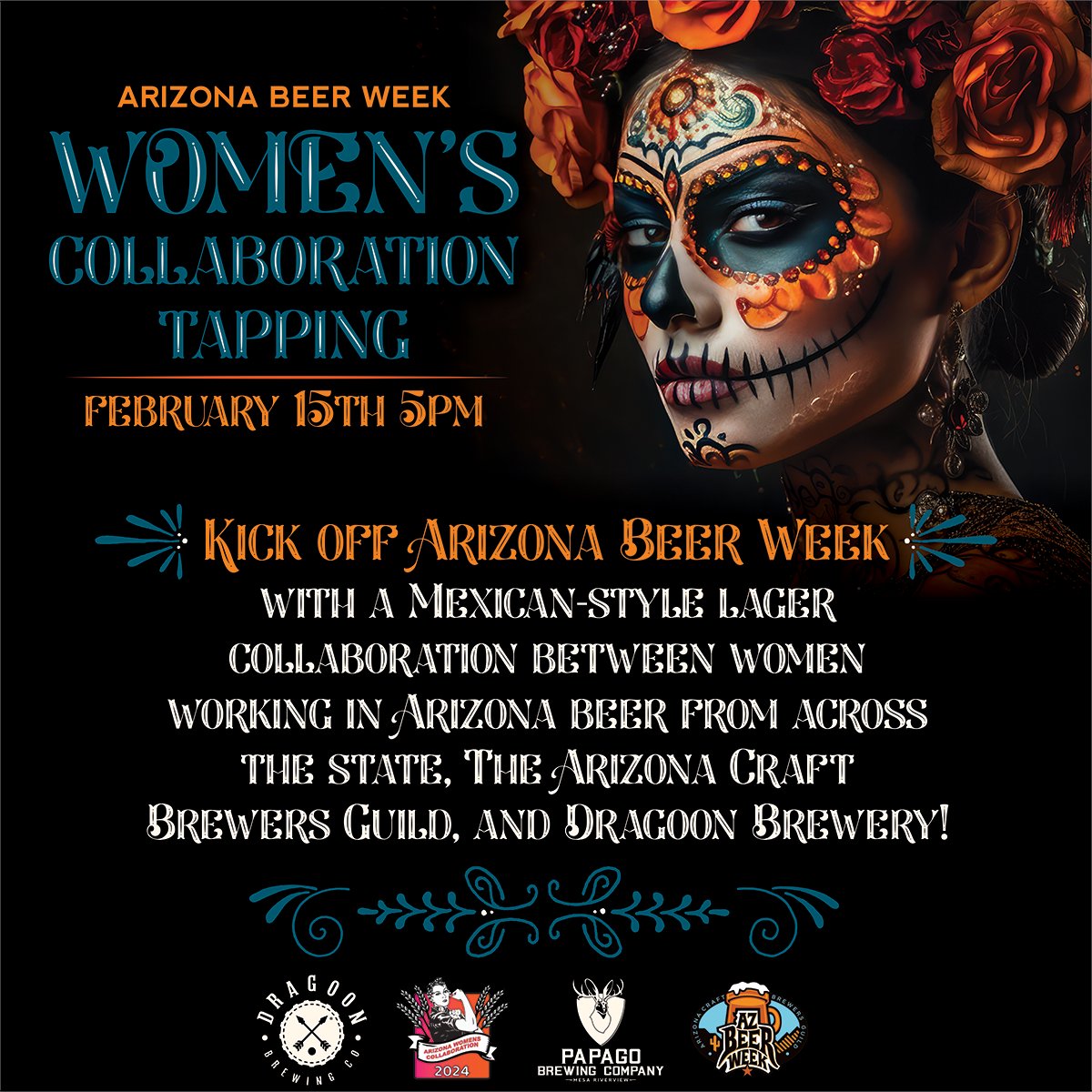 PapagoBrewing's tweet photo. Happy Arizona Beer Week!! We’re kicking it off with a special AZ Women’s Collaboration tapping party at 5pm! This year’s Mexican-Style lager was brewed at @dragoonbrewing with women in the industry from all over AZ and the @azcraftbrewersguild! https://t.co/GMBDGL4o3S