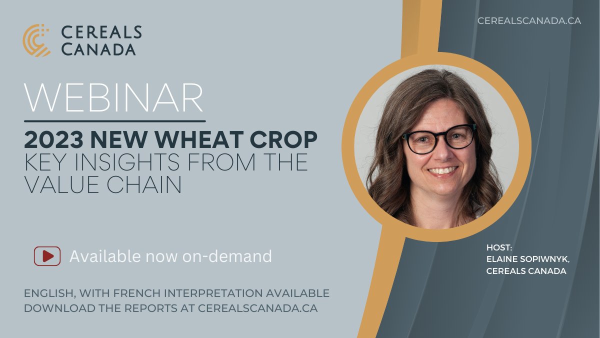 Did you miss our latest webinar? Watch now to find out how global customers have responded to the quality of the 2023 wheat crop, and get the current market outlook for Canadian wheat. Recordings available in English and French. cerealscanada.ca/events/2023-ne…