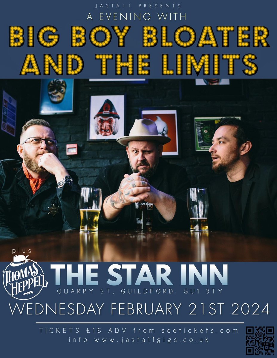 Next Wednesday! Get down to ours for your blues live music fix with @bigboybloater and the LiMiTs . Get your tickets here seetickets.com/event/big-boy-…