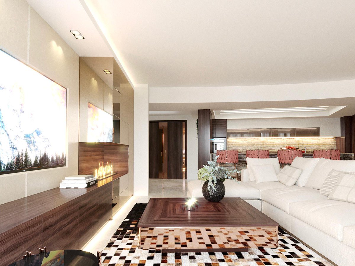 VelArtDesign's tweet photo. Modern design living room by VelArt. Featuring floating design entertainment center with bronze mirror cabinets, fire place and custom design leather wall paneling. Enhanced by LED lighting. 👍 Free professional consultations.😀 Call today 954-944-2729 https://t.co/0JhrTJPZCY
