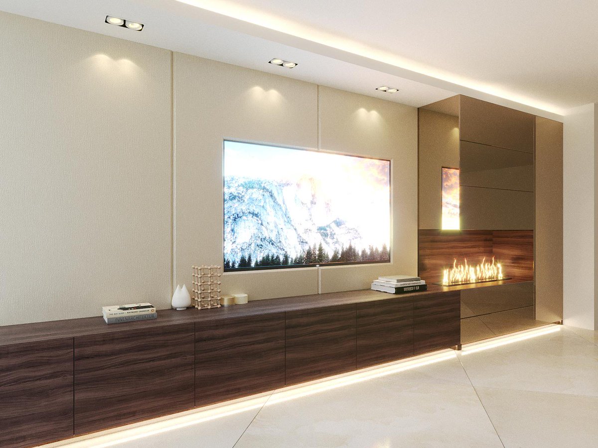 VelArtDesign's tweet photo. Modern design living room by VelArt. Featuring floating design entertainment center with bronze mirror cabinets, fire place and custom design leather wall paneling. Enhanced by LED lighting. 👍 Free professional consultations.😀 Call today 954-944-2729 https://t.co/0JhrTJPZCY