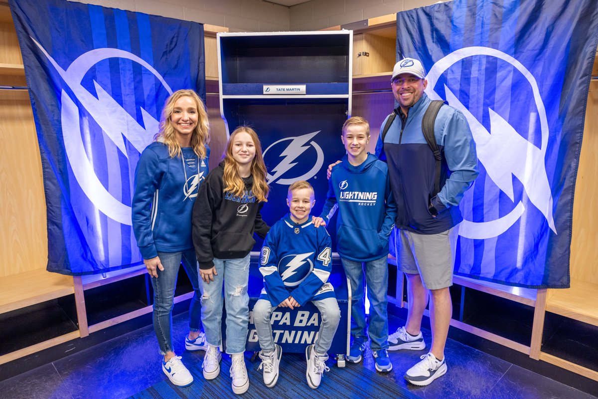 TBLightning's tweet image. A wish come true 💙

Thanks to @MakeAWish, Tate and his family will experience morning skate, lunch with the team, and tonight&apos;s game!