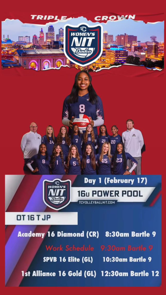 Great weekend ahead of us. I am truly excited about playing in Kansas City for the NIT Triple Crown Tournament. I look forward to our team playing together and getting better. Thank you @triplecrownspts @TCVolleyball