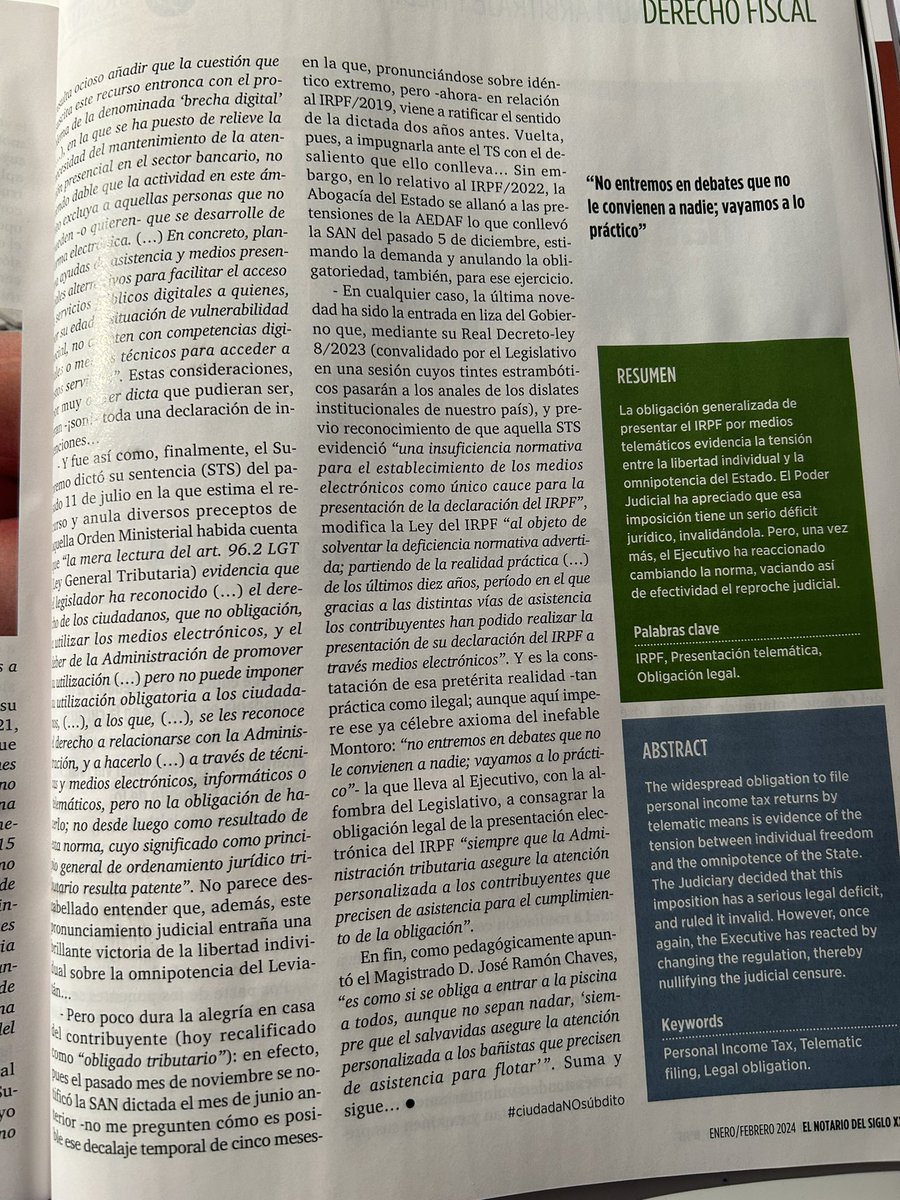 Lean a <a href="/JavierGTaboada/">Javier Gomez Taboada</a> en <a href="/elnotarioSXXI/">EL NOTARIO DEL S.XXI</a> [una revista magnífica, dicho sea de paso].