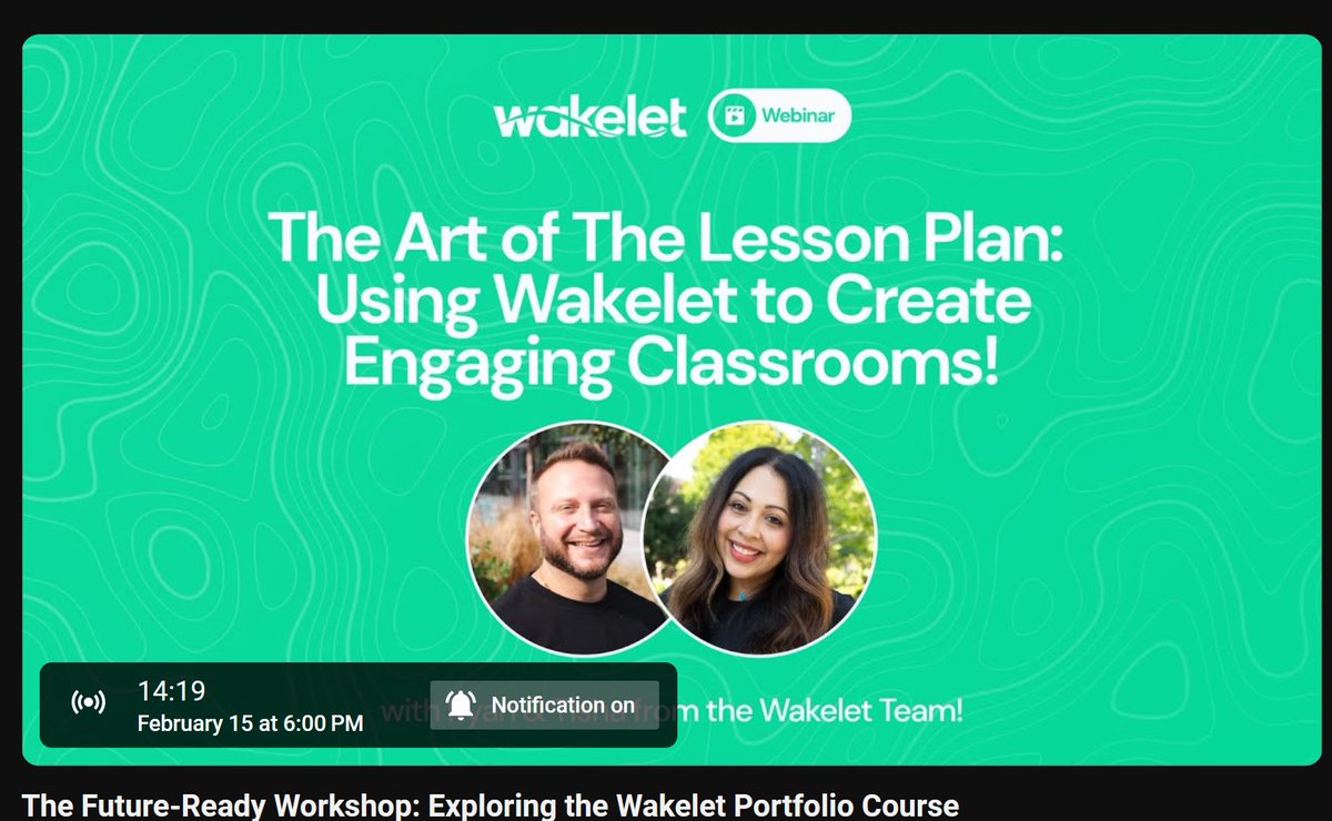 The Future-Ready Workshop: Exploring the Wakelet Portfolio Course. Happening any moment from now. @TxTechChick @RyanMcGTech @wakelet #wakeletwave