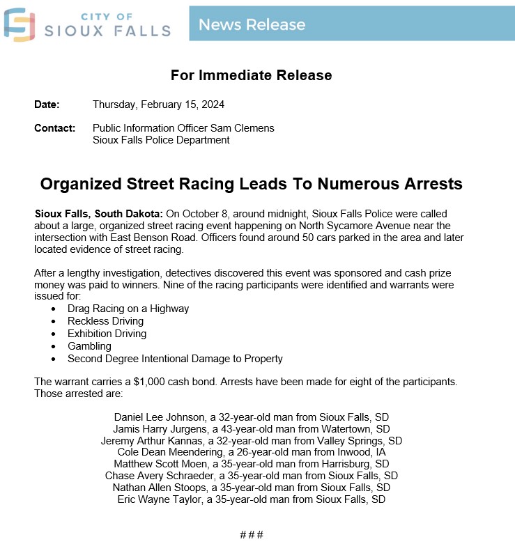 Sioux Falls Police tweet media