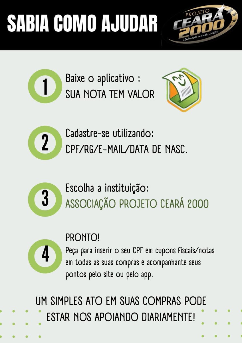 pc2000_'s tweet photo. Então não perde tempo e já faz o seu cadastro e vem ajudar o Projeto Ceará 2000. 🤍🖤

Link para o cadastro ⬇️

https://t.co/ESqD5E95s7 https://t.co/4qScrKbuNM