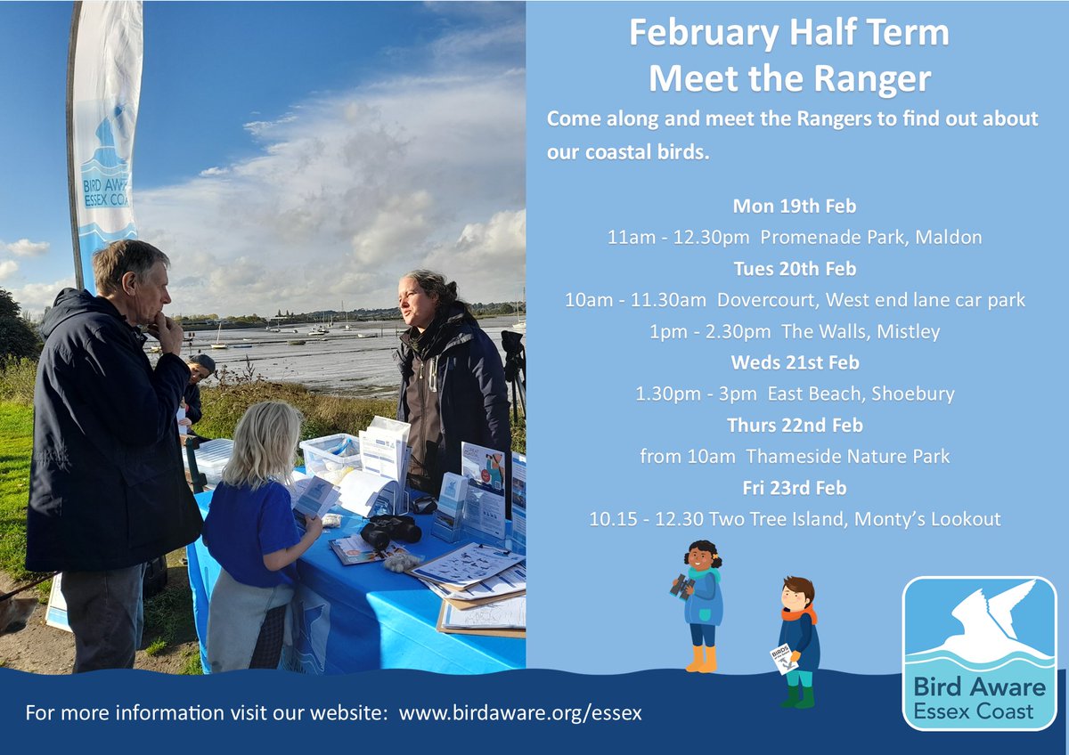 Come along and meet the rangers next week during half term 📷📷
#HalfTerm #essexcoast #essexevents #essexcounty #maldon #Tendring #southendonsea #thamesidenaturepark