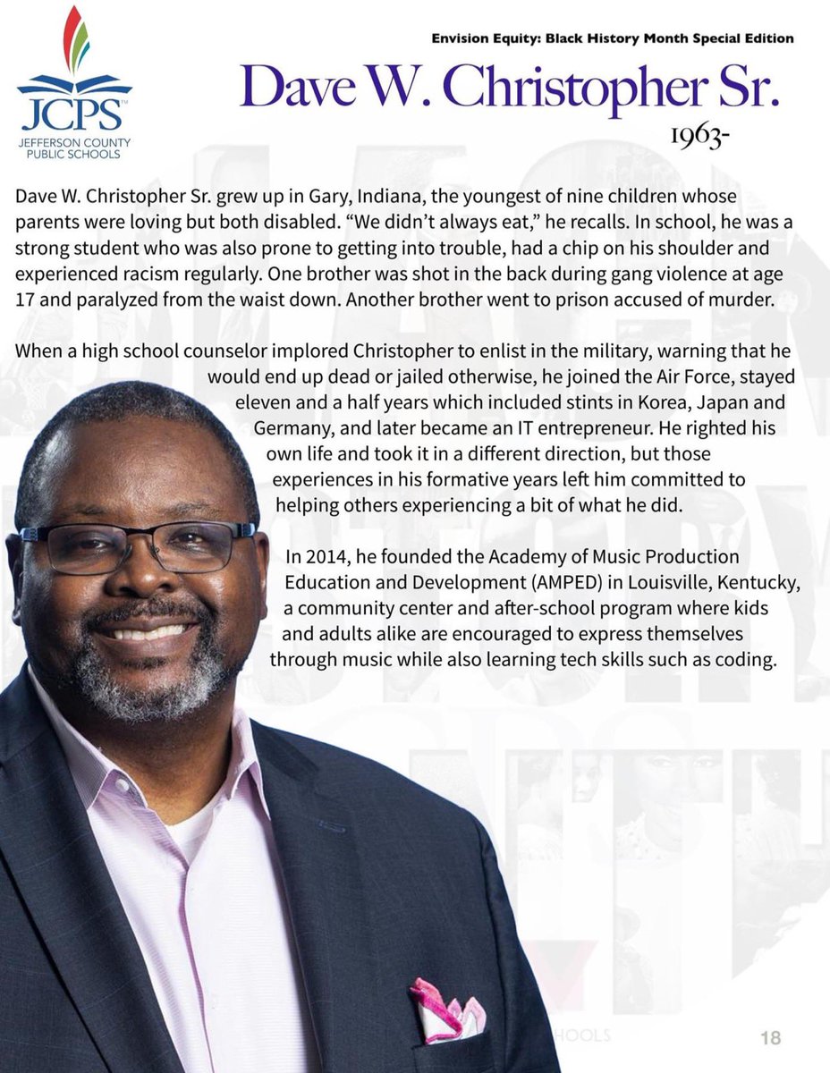 Check out @JCPSDEP1 Black History Month Special Edition newsletter that highlights Black leaders and organizations in business and entrepreneurship. Thank you all for featuring Amped and our President, Dave Christopher Sr.!! ❤️🖤💚 Check it out here: drive.google.com/file/d/1wotFeS…