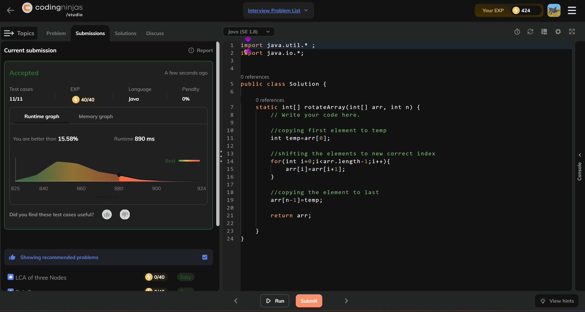 kumkum_41963's tweet image. #100DaysOfCode #StriverA2ZDSA
Day🗓️ 24 of DSA!    
-Rotate array by one place
-Rotate array by k places
-Linear search

P.S : I didn&apos;t post anything yesterday.