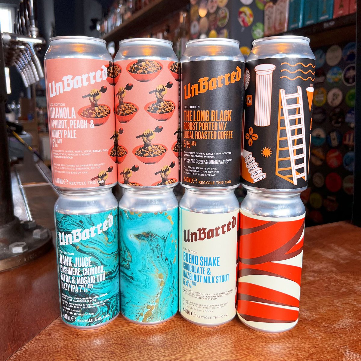 CraftCourage's tweet photo. NEW #UnBarred! ‘Granola’ Apricot, Peach & Honey Pale 🍑🍯 NEW ‘The Long Black’ #Porter made with local Coffee ☕️ PLUS ‘Dank Juice’ Hazy #IPA does exactly what it says on the tin w/ Cashmere, Chinook, Citra & Mosaic TDH AND ‘Bueno Shake’ IS BACK 🍫🤤 #CrystalPalace #Craftbeer https://t.co/3MTTxBbnNm
