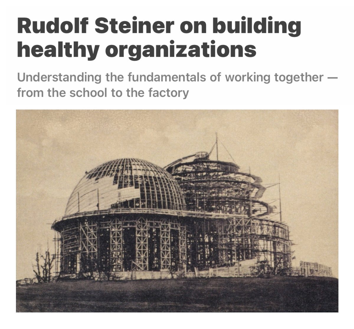 ThreefoldSun's tweet photo. #RudolfSteiner often spoke publicly about societal transformation, but very rarely about #OrganizationalDevelopment. That said, he did speak privately with different professional groups and his insights are pretty astounding...

https://t.co/udDZcyNG1I

#SocialThreefolding https://t.co/AGqUvlr994