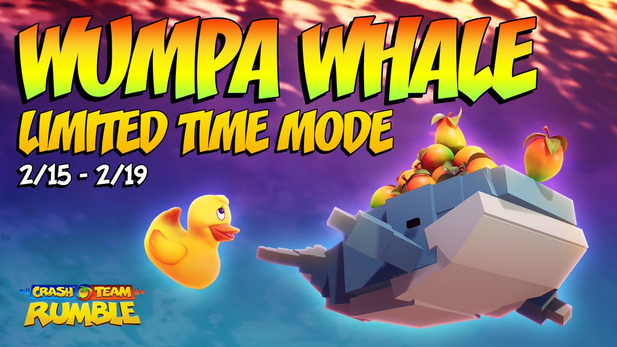 You're in for a whale-y good time this weekend with #CrashTeamRumble! 🐳 Earn badges and summon the elusive Wumpa Whale for a haul of Battlepass XP. ✨ Plus, earn rewards that'll leave your enemies blubbering! 🎉