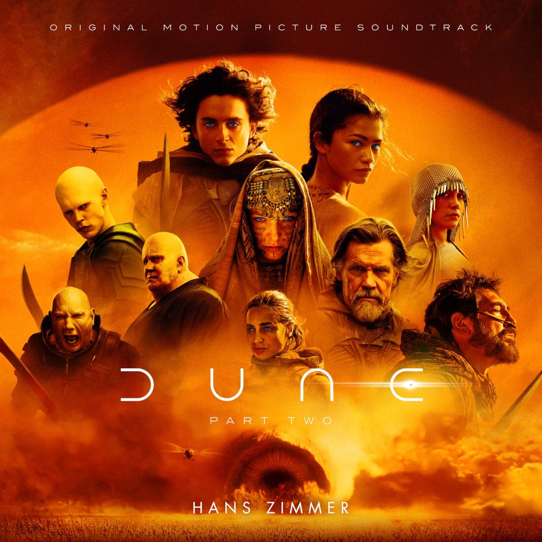 DuneNewsNet's tweet photo. The Dune: Part Two movie soundtrack, composed by Hans Zimmer, releases on February 23!

First two singles—“A Time of Quiet Between the Storms” and “Harvester Attack”—are available now on online music services. #DUNE #DuneMovie #DunePartTwo #hanszimmer