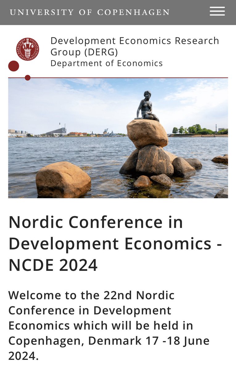 Join us for the Nordic Conference in Development Economics in Copenhagen 17-18 June. More details here ⬇️

econ.ku.dk/derg/calendar/…
