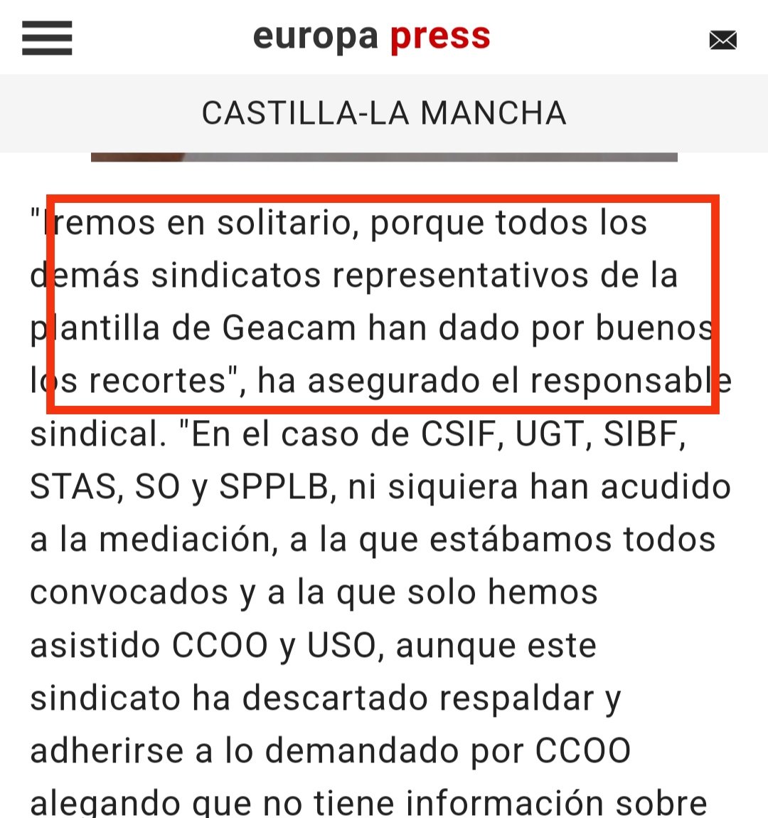 SSCSIFgeacam's tweet photo. Esto es mentira y lo saben. 
No estamos de acuerdo con los recortes. 
CSIF defiende incluso una subida del IPC para los empleados públicos, como ya dijimos.
No el mísero 0.5 que defiende CCOO https://t.co/wUuMuuHYXU