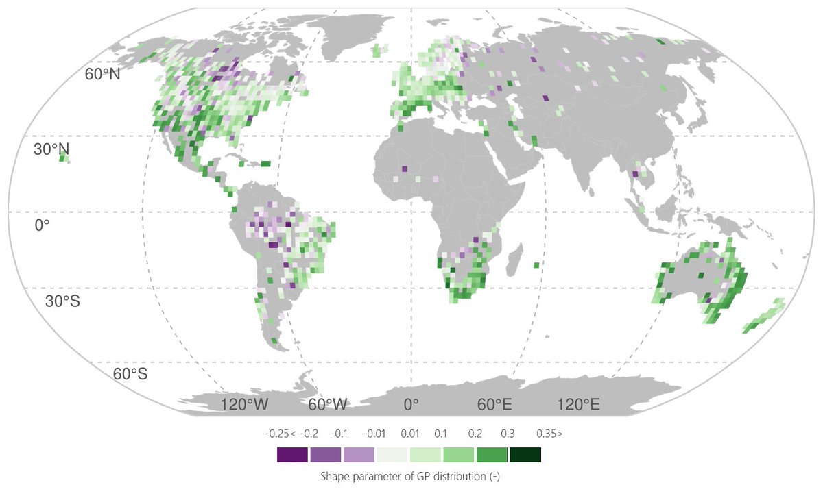 (1/3)🌍🌊 Our latest research constructs a global map of the GP shape parameter, revealing how flood tail heaviness varies globally. 

doi.org/10.1016/j.jhyd…
#Flood #FloodRiskManagement