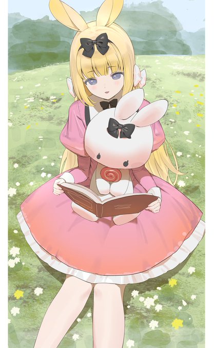 「1girl stuffed bunny」 illustration images(Latest)