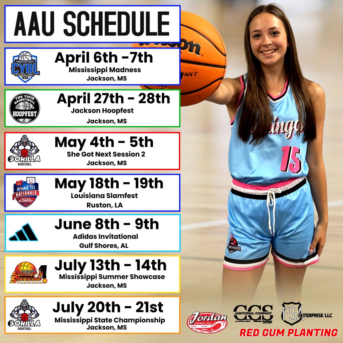 Mississippi Flamingos 17u Schedule 🦩🏀