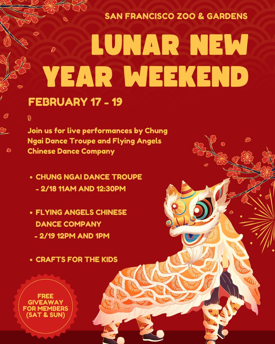 Join us for our Lunar New Year celebration, February 17-19! Discover activities for the whole family, special performances, and memorable animal connections. More info on the SFZoo.org homepage!