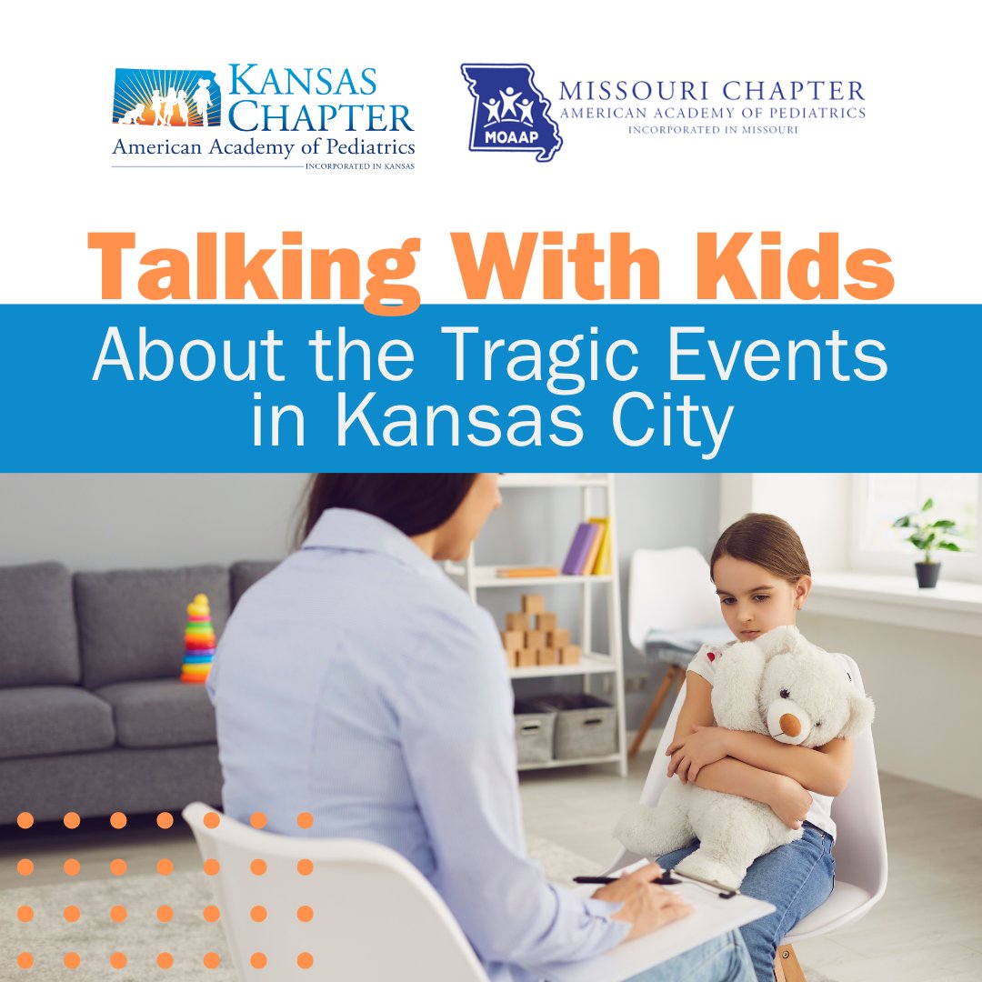 Sending our heartfelt thoughts to the Kansas City community from the Kansas Chapter of the American Academy of Pediatrics. KAAP remains committed to advocating for the well-being of Kansas’ children. Find guidance on discussing violence with children here: kansasaap.org/wordpress/reso…