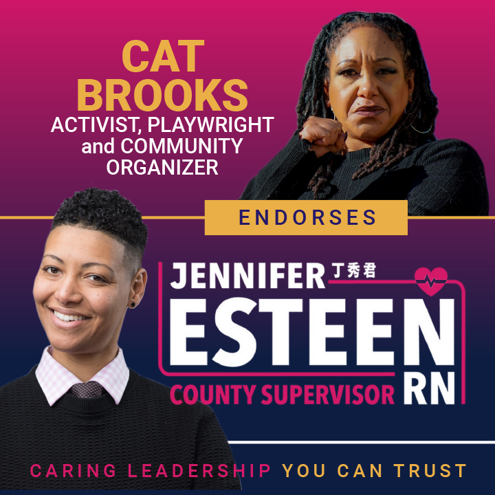 Just  a day after interviewing both my opponent and myself on her <a href="/kpfaradio/">KPFA Radio</a>   Radioshow  <a href="/LawAndDis/">Law & Disorder</a>, artivist and community organizer @CatsCommentary endorses my race for Alameda County Supervisor.