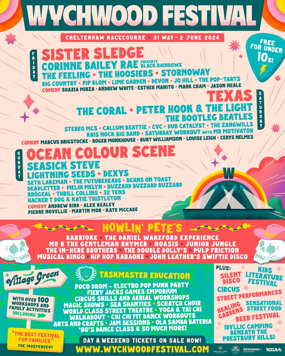 Wychwood Festival (@wychwoodfest) on Twitter photo Wychwood 2024 just got bigger 🎉
HUGE news! We're thrilled to announce our Friday headliners <a href="/SisterSledge_/">Sister Sledge</a> alongside <a href="/thecoralband/">The Coral</a> , Corinne Bailey Rae, <a href="/SethLakemanNews/">Seth Lakeman</a>, <a href="/limegardenband/">Lime Garden</a> & loads more
Day & Weekend Tickets on sale now. Link in bio! 🎟️ Wychwood 2024 just got bigger 🎉
HUGE news! We're thrilled to announce our Friday headliners <a href="/SisterSledge_/">Sister Sledge</a> alongside <a href="/thecoralband/">The Coral</a> , Corinne Bailey Rae, <a href="/SethLakemanNews/">Seth Lakeman</a>, <a href="/limegardenband/">Lime Garden</a> & loads more
Day & Weekend Tickets on sale now. Link in bio! 🎟️