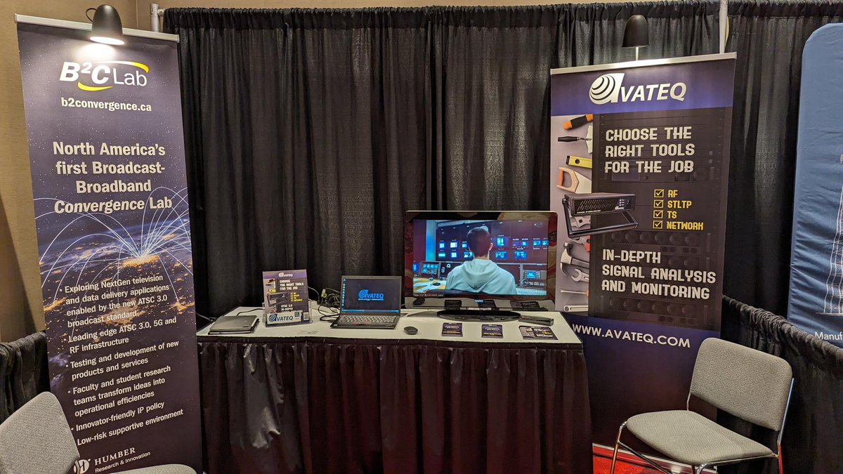 Broadcast-Broadband Convergence B²C Lab (@humber_b2c_lab) on Twitter photo If you're attending the CanWISP2024 Conference in Ottawa this week, check out our industry partner <a href="/Avateq/">Avateq Corp.</a> in booth 4. #CanWISP2024 If you're attending the CanWISP2024 Conference in Ottawa this week, check out our industry partner <a href="/Avateq/">Avateq Corp.</a> in booth 4. #CanWISP2024