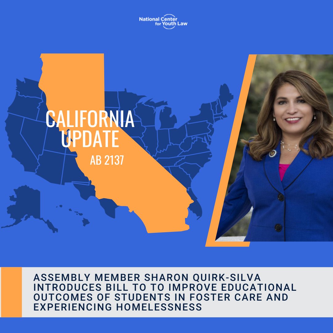 Thank you CA Assembly Member Sharon Quirk-Silva for introducing a bill to ensure that youth in foster care and those experiencing homelessness have access to critical educational services and support! #AB2137
@QuirkSilvaCA
leginfo.legislature.ca.gov/faces/billNavC…