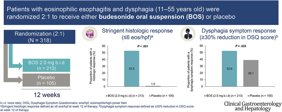 ⚡️🚨Breaking News🚨⚡️

<a href="/US_FDA/">U.S. FDA</a> approves oral budesonide suspension for #EoE
🔸Patients 11+ years old
🔸2mg dose BID x 12 weeks
🔸Study results <a href="/AGA_CGH/">CGH</a> 

📰sciencedirect.com/science/articl…

🗞️
GastroEndoNews.com/FDA-Update-and…