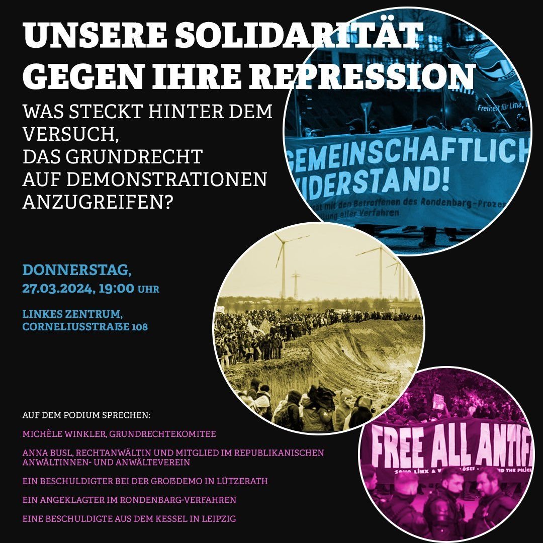 #leipzig & #luetzerath & #rondenbarg - unsere Solidarität gegen ihre Repression! Save the date: 27.3., Düsseldorf