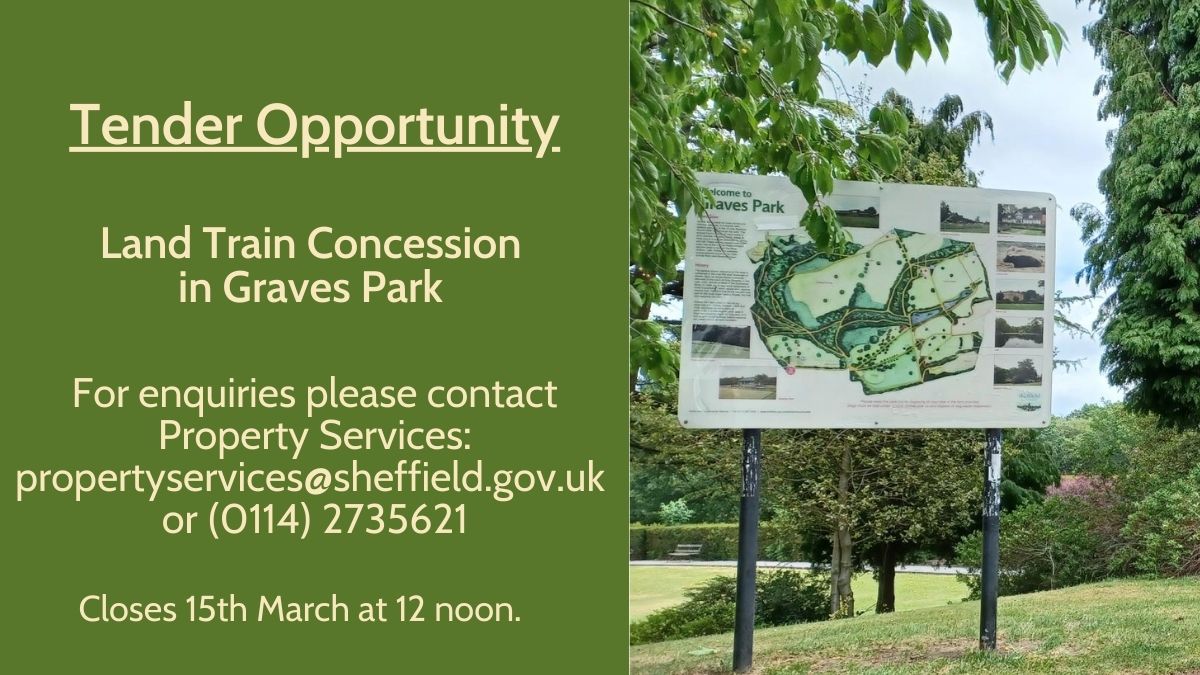 Tender Opportunity - Land Train Concession in Graves Park! For an information pack (including offer form) please contact Property Services via propertyservices@sheffield.gov.uk or (0114) 2735621. The closing date is Friday 15th March 2024 at 12 noon! 🚂📢 @SheffCouncil