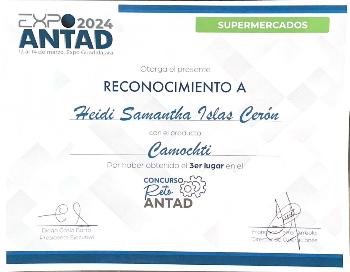 utec_tgo's tweet image. 💚💙 Estudiantes de la Licenciatura de Innovación de Negocios y Mercadotecnia de la Universidad Tecnológica de Tulancingo (UTEC) destacaron en la final del Concurso Reto ANTAD Emprendedor 2024. Con su dedicación y creatividad, lograron el segundo lugar con Desinfectox…