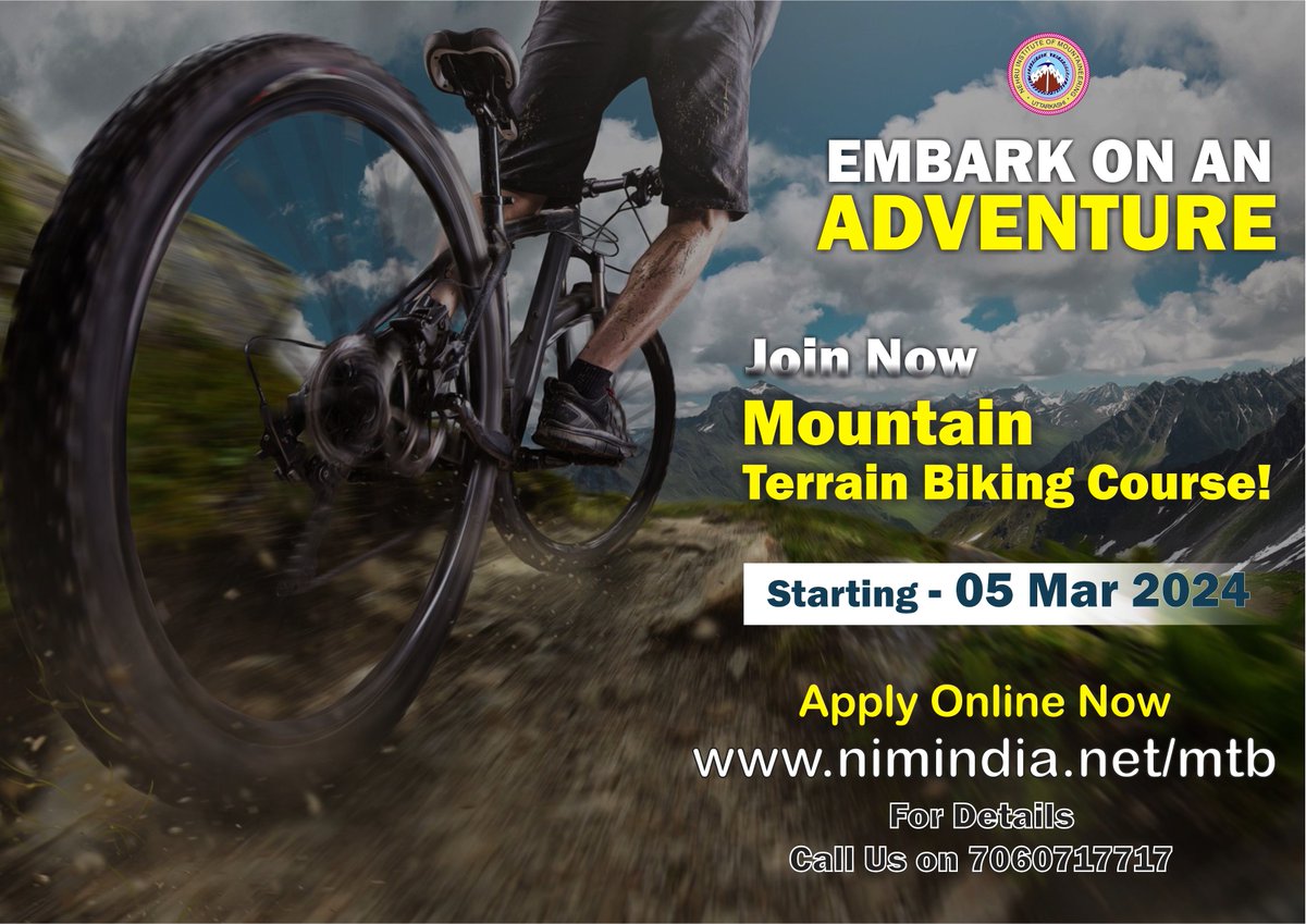 𝐀𝐩𝐩𝐥𝐲 𝐎𝐧𝐥𝐢𝐧𝐞 :
nimindia.net/mtb

#mtb #mountainbiking #adventurebike #adventuresports