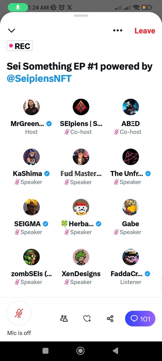 Alphas + Insights + NFT GA?!

So glad I joined the space today and heard from founders of these amazing pjs. Even won an NFT as a bonus hahaha

Will totally join more in the next ones! 

Congratulations! <a href="/MrGreenity/">MrGreenity</a> <a href="/SeipiensNFT/">SEIpiens | SOLD OUT</a>