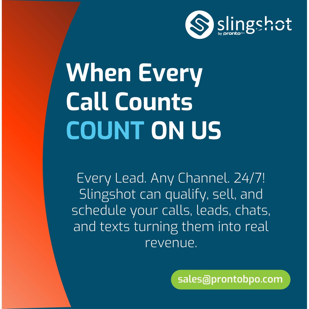📞 Unlock the Power of Every Call with Slingshot by Pronto BPO! 
We understand that every call is a golden opportunity to connect, engage, and build lasting relationships with your valued customers. 🤝 

#slingshot #pesticides #lawncare #callcenter #contactcenter #USA